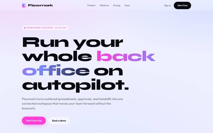 Flowmark landing page