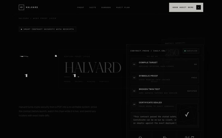 Halvard landing page