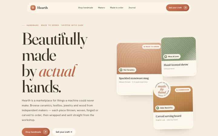 Hearth landing page