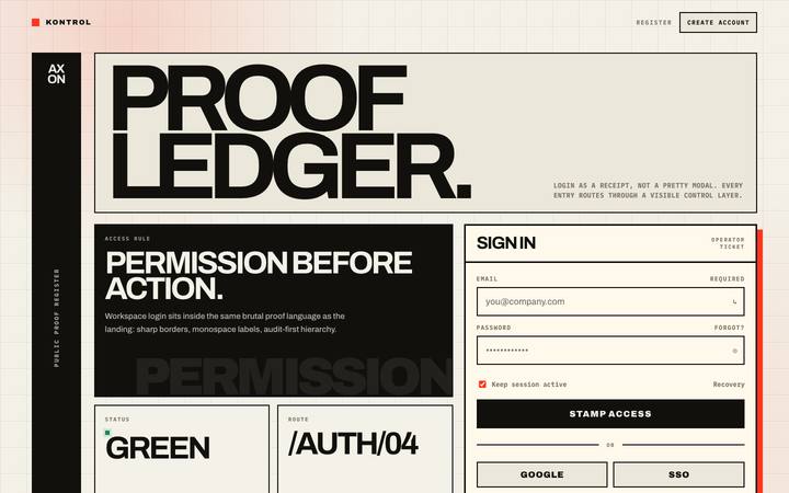 Kontrol login page