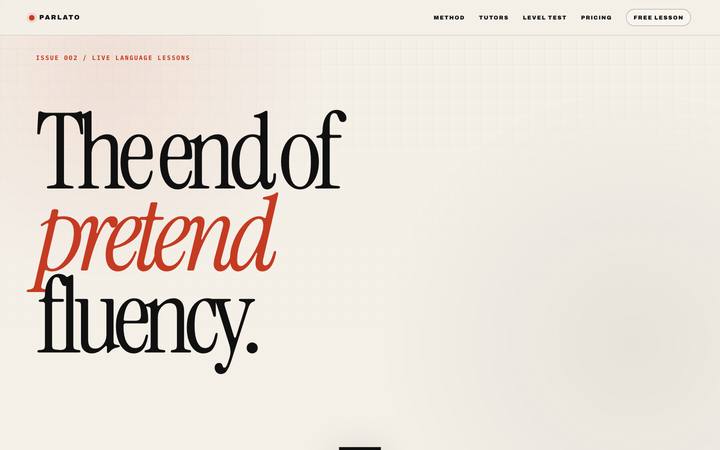 Parlato landing page