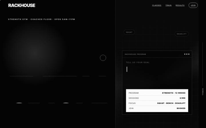 Rackhouse landing page