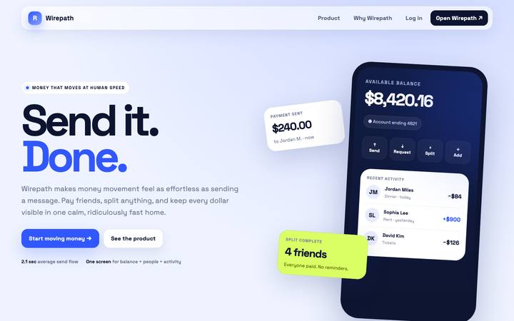 Wirepath landing page