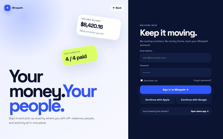 Wirepath login page